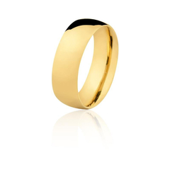 Aliança AL953 7mm Meia cana/Anatômica em Ouro