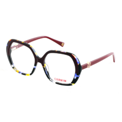 Armação para Óculos Feminino Carmim Bordo/Mescla Hexagonal CRM41678 C5 55