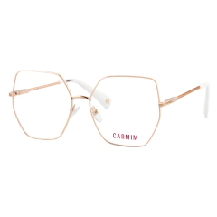 Armação para Óculos Feminino Carmim Rosé Hexagonal CRM41681 C3 57