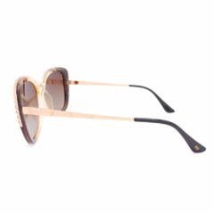 Óculos de Sol Feminino Empório Glasses Marrom Cristal/Bege Cristal Gatinho EG24018 C12 55