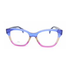 Armação para Óculos Feminino Empório Glasses Azul/Bege/Rosa Cristal Gatinho EG3462 C13 50