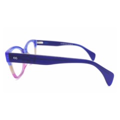 Armação para Óculos Feminino Empório Glasses Azul/Bege/Rosa Cristal Gatinho EG3462 C13 50