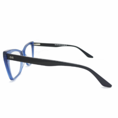 Armação para Óculos Feminino Empório Glasses Azul Cristal Gatinho EG3472 C13 53