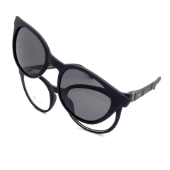 Armação para Óculos Masculino Empório Glasses Preto Fosco Clip-On EG3496 C15 49