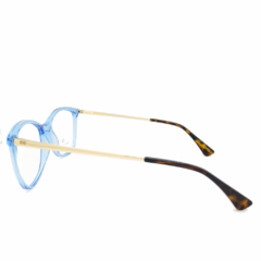 Armação para Óculos Feminino Empório Glasses Azul Cristal Gatinho EG3498 C13 53