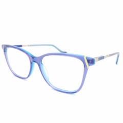 Armação para Óculos Feminino Empório Glasses Roxo Cristal Gatinho EG3508 C13 52