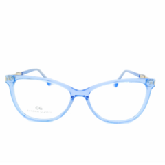 Armação para Óculos Feminino Empório Glasses Azul Cristal Gatinho EG3516 C13 53