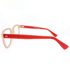 Armação para Óculos Masculino Empório Glasses Vermelho/Bege Cristal Quadrado EG3549 C11 52