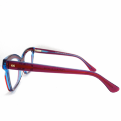 Armação para Óculos Feminino Empório Glasses Rosa Cristal/Azul Cristal Gatinho EG3550 C11 53