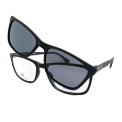 Armação para Óculos Masculino Empório Glasses Preto Fosco Clip-On EG3561 C15 56
