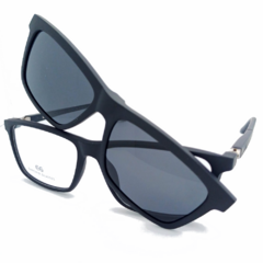 Armação para Óculos Masculino Empório Glasses Preto Fosco Clip-On EG3571 C15 54