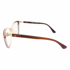 Armação para Óculos Feminino Empório Glasses Marrom/Nude Cristal Clip-On EG3572 C12 54