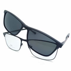 Armação para Óculos Masculino Empório Glasses Preto Fosco Clip-On EG3574 C15 57