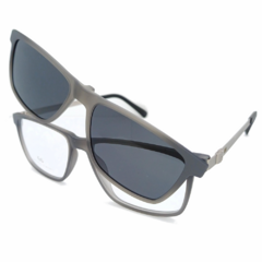 Armação para Óculos Masculino Empório Glasses Cinza Fosco Clip-On EG3576 C8 54
