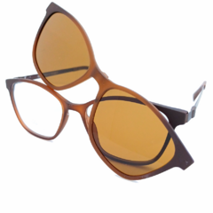 Armação para Óculos Unissex Empório Glasses Marrom Fosco Clip-On EG3578 C12 52