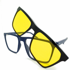 Armação para Óculos Unissex Empório Glasses Azul Fosco Clip-On EG3580 C13 54