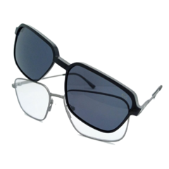 Armação para Óculos Masculino Empório Glasses Cinza Chumbo Clip-On EG3585 C8 54