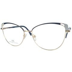 Armação para Óculos Feminino Empório Glasses Dourado/Preto/Branco Clip-On EG4124 C5 56