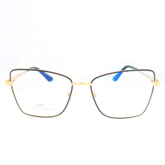 Armação para Óculos Feminino Empório Glasses Preto/Dourado Gatinho/Quadrado EG4319 C15 54