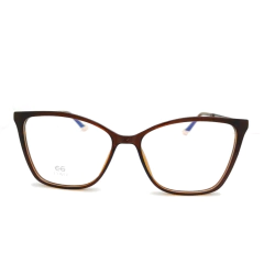 Armação para Óculos Feminino Empório Glasses Marrom Cristal Clip-On EG5569 C12 55