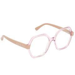 Óculos de Grau Feminino Guess Rosa Cristal Hexagonal GU2790 057 56