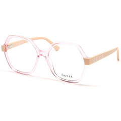 Óculos de Grau Feminino Guess Rosa Cristal Hexagonal GU2790 057 56