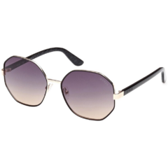Óculos de Sol Feminino Guess Preto/Dourado Hexagonal GU7880-H 05B 58