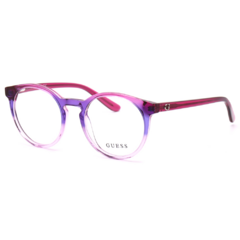 Armação para Óculos Infantil Guess Rosa Cristal/Roxo Cristal Redondo GU9214 074 47