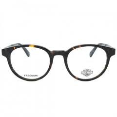 Óculos de Grau Masculino Harley-Davidson Mesclado Marrom Redondo HD9015 052 51