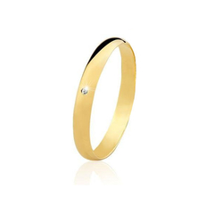 Aliança J02A 3mm Meia cana/Anatômica em Ouro