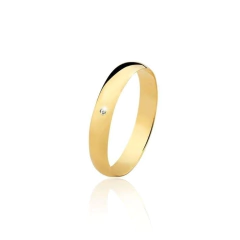 Aliança J03A 4mm Meia cana/Anatômica em Ouro