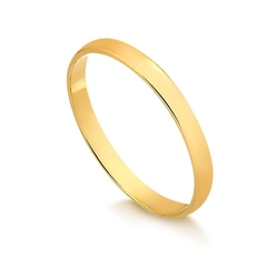Aliança J169 2,3mm Meia cana em Ouro