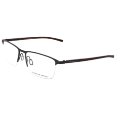 Armação para Óculos Masculino Porsche Design Cinza Chumbo Retangular P8371 A 56