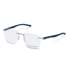 Armação para Óculos Masculino Porsche Design Cinza Escovado Três Peças P8748 B 57