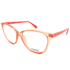 Armação para Óculos Feminino Polaroid Vermelho Cristal Gatinho/Quadrado PLD D372 733 55