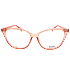 Armação para Óculos Feminino Polaroid Vermelho Cristal Gatinho/Quadrado PLD D372 733 55