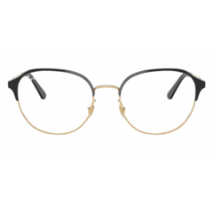 Armação para Óculos Unissex Ray-Ban Preto/Dourado Redondo RB6526L 2991 53