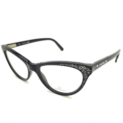 Armação para Óculos Feminino Swarovski Preto/Brilho Gatinho SK5174 001 54