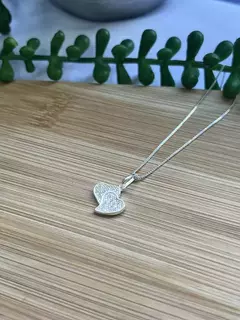 Colar 2 Corações Cravejados 45cm - comprar online