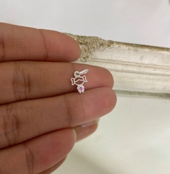 Colar Menina Vazada Com Microzirconia Rosa 45cm - comprar online
