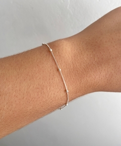 Pulseira Veneziana V12 Com Bolinhas 1mm