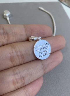 Berloque Medalha Sinto muito, me perdoe, te amo, sou grata - comprar online