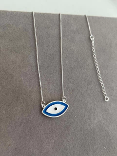 Colar Olho Grego 11X20mm Trabalhado e Resinado 43+4cm na internet