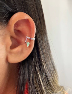 Piercing Fake Colorido Zircônia Esmeralda Fusion - comprar online