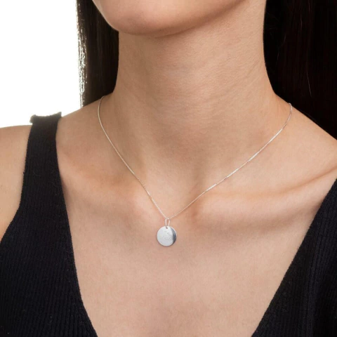 Colar Medalha Te Amo 12mm 45cm