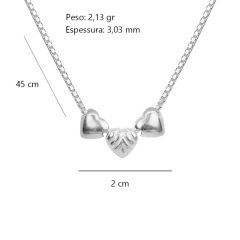 Colar 3 Corações 45cm na internet