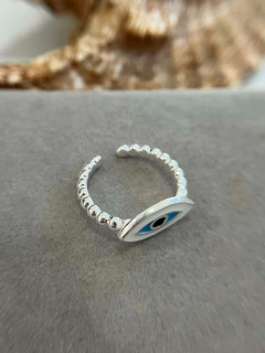 Anel Regulável Olho Grego Resinado com Bolinhas - comprar online