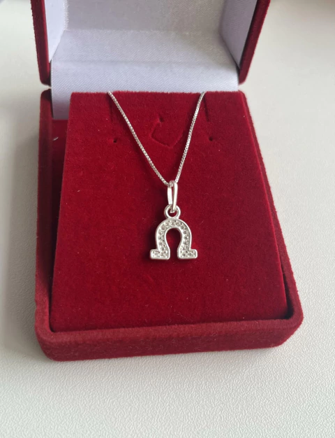 Colar Ferradura Cravejada 11x10 45cm