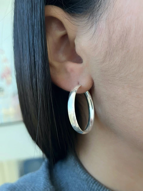 Argola Redonda Lisa Grossa 35mm