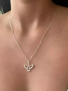 Colar Divino Espírito Santo Vazado Cravejado 12x18mm 45cm - comprar online